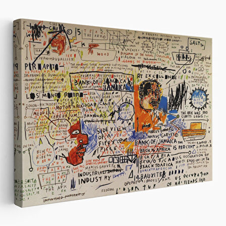 Jean Michel Basquiat'in 50 cent Piece İsimli Eseri Kanvas Tablo-5017