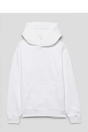Beyaz Classic Kadın Kapüşonlu Sweatshirt. Hoodie 5018_2010