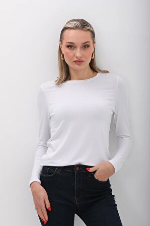 Kadın Viskon Tişört 2'li Paket-Siyah-Beyaz-Siyah-Beyaz