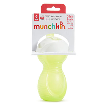 Munchkin Click Lock™ Isırmaya Dayanıklı   Emzikli Bardak | 9 Ay+ | 266 ml | Yeşil  | Sızdırmaz | BPA İçermez  