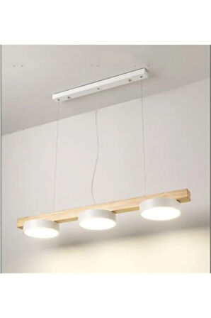 Ultra Moder Ahşap Yemek Avize 3’lü