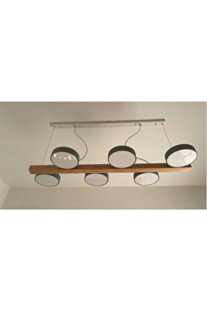 Ultra Moder Ahşap Yemek Avize 6’lı