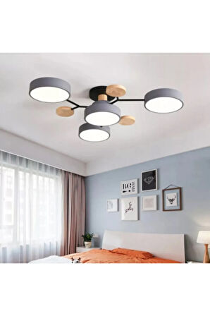 Modern Ahşap Led Avize
