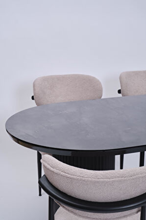 Bohem Polo Lak Panel Yemek Masa Sandalye Takımı 90x170