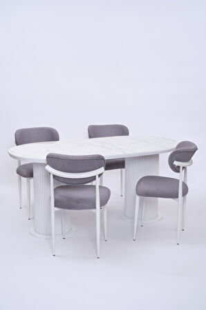 Bohem Polo Lak Panel Yemek Masa Sandalye Takımı 90x170