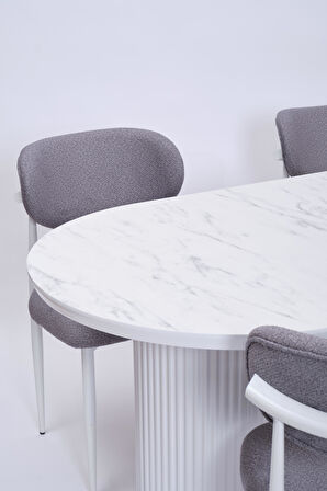 Bohem Polo Lak Panel Yemek Masa Sandalye Takımı 90x170