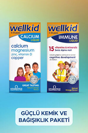 Calcium Liquid Immune Liquid Çocuk Vitamin Takviyesi
