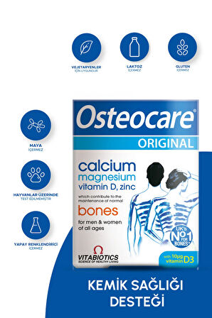 Kalsiyum,Magnezyum, Çinko, D vitamini İçeren Kemik Sağlığı Vitamini 30 Tablet