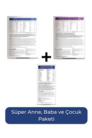 Wellman + Wellwoman + Wellkid Immune Liquid Süper Anne, Baba ve Çocuk Paketi