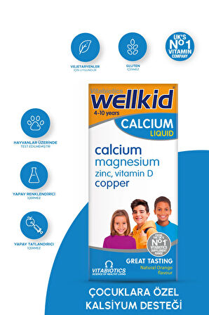 Kalsiyum,Magnezyum,Çinko, D Vitamini İçeren Çocuklara Özel Kemik Sağlığı Vitamini 150 ml