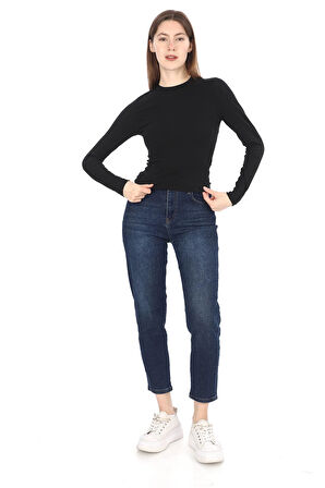 Likralı Pamuk Tişört-Slim Fit-Siyah