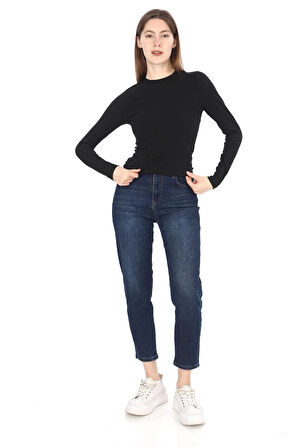 Likralı Pamuk Tişört-Slim Fit-Siyah