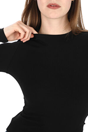 Likralı Pamuk Tişört-Slim Fit-Siyah