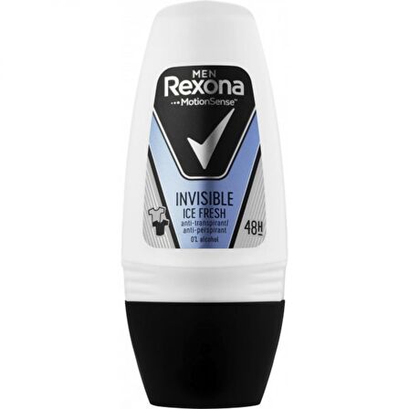 Rexona Invisible Ice Fresh Antiperspirant Ter Önleyici Leke Yapmayan Erkek Roll-On Deodorant 50 ml