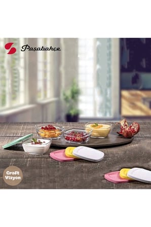 Pudding Silikon Kapaklı Cam Saklama Kabı 4'lü Kahvaltılık