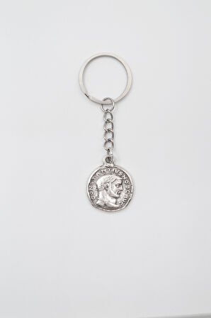 Antik Roma Dönemi Sikke Anahtarlık - Antik Gümüş Kaplama - Kadın Erkek