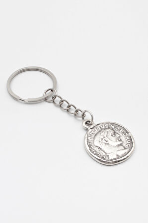 Antik Roma Dönemi Sikke Anahtarlık - Antik Gümüş Kaplama - Kadın Erkek