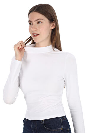 Dik Yaka Penye Tişört 2'li Satış-Siyah-Beyaz