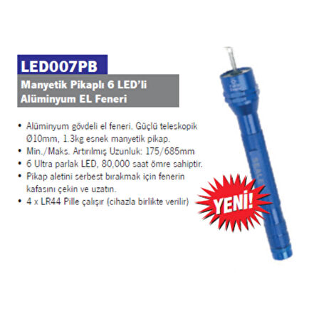 SEALEY EL FENERİ 6 LED MIKNATIS KALDIRICILI (10 ADET) 