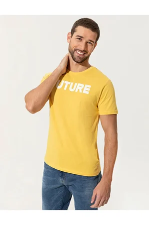  Slim Fit Baskılı Bisiklet Yaka Tişört 50249708-VR044
