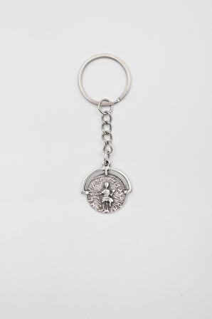 Bohem Roma Dönemi Sikke Anahtarlık - Antik Gümüş Kaplama - Kadın Erkek