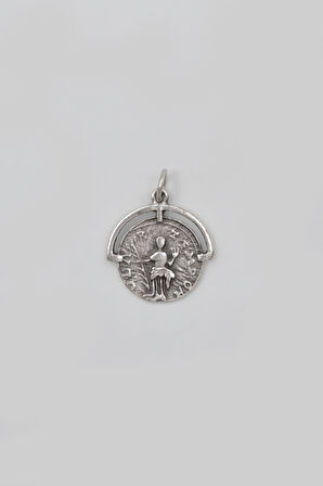 Bohem Roma Dönemi Sikke Anahtarlık - Antik Gümüş Kaplama - Kadın Erkek