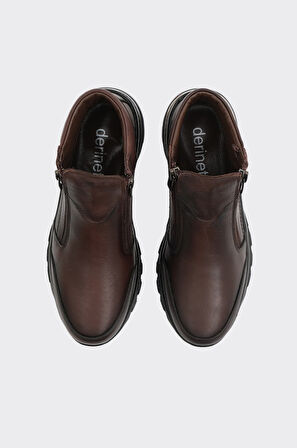 Hakiki Deri Çift Fermuarlı Kadın Bot 