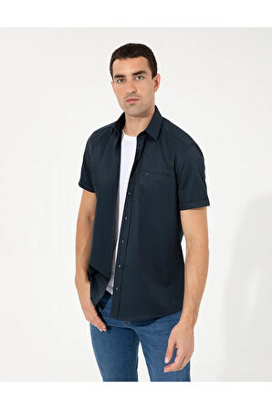 Lacivert Regular Fit Kısa Kollu Gömlek 50255266-vr033