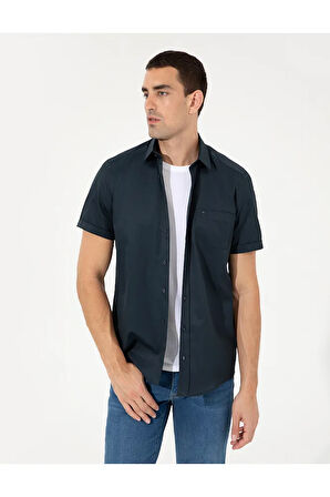 Lacivert Regular Fit Kısa Kollu Gömlek 50255266-vr033