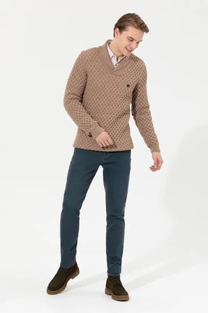 Erkek Camel  Şal Yaka Triko Kazak 50256664-VR122