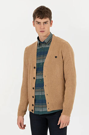 Erkek Camel Melanj Triko Hırka 50257856-vr122