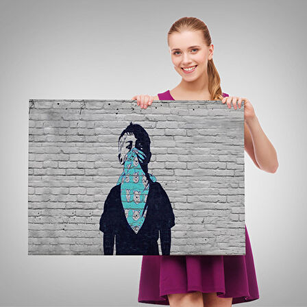 Bansky Anarşist Çocuk Kanvas Tablosu-5025