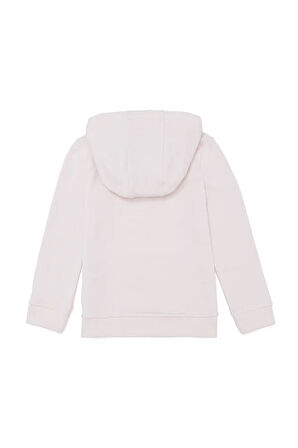 Çocuk Ekru Basic Kapüşonlu Sweatshirt 50260922-vr019