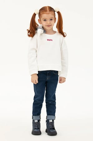 Çocuk  Basic Bisiklet Yaka Sweatshirt 50260923-VR019