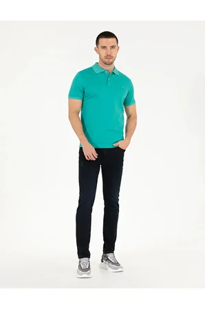  Slim Fit Polo Yaka Merserize Tişört 50262665-VR034