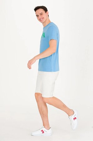 Erkek Turkuaz Basic Bisiklet Yaka Tişört 50262976-VR093