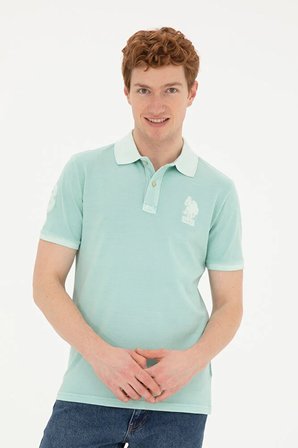 Erkek Slim Fit Polo Yaka Su i Basic Tişört 50263475-VR083