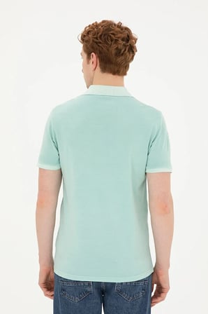 Erkek Slim Fit Polo Yaka Su i Basic Tişört 50263475-VR083