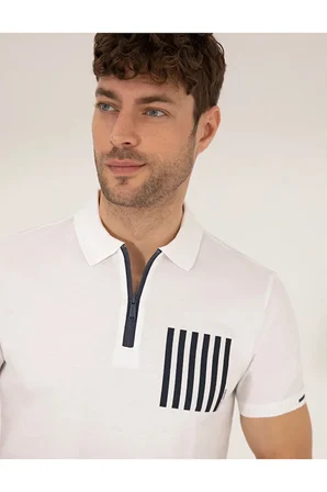  Slim Fit Fermuarlı Polo Yaka Tişört 50263932-VR013