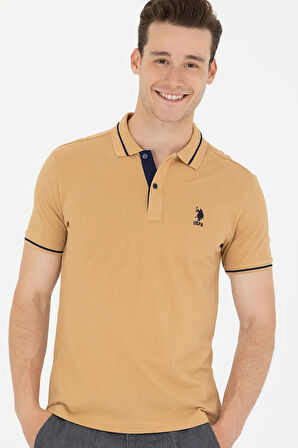 Erkek Camel Basic Polo Yaka Tişört 50264890-VR015
