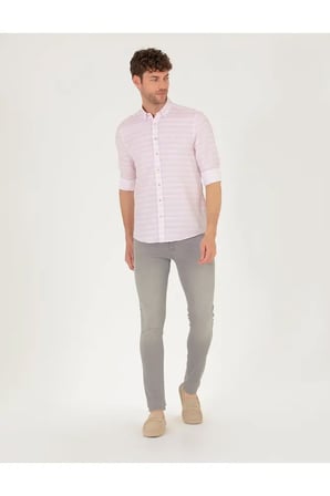 Gül Kurusu Slim Fit Uzun Kollu Gömlek 50267994-VR026