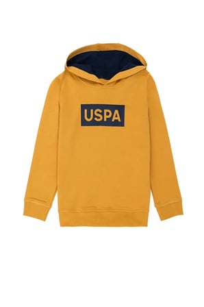 Çocuk Hardal Basic Kapüşonlu Sweatshirt 50269424-VR072