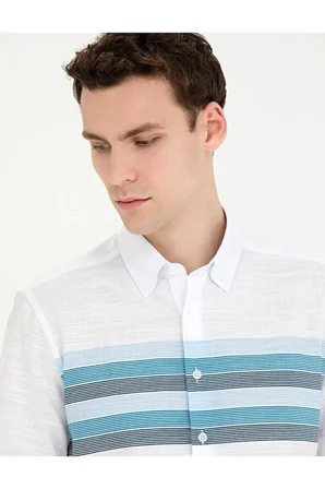  Slim Fit Kısa Kollu Gömlek 50269452-VR033