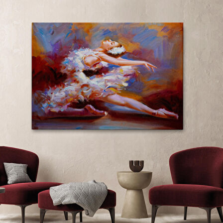 Balerin Kadın Yağlıboya Görünümlü Kanvas Tablo, Sanat Evi Dedoru-5026