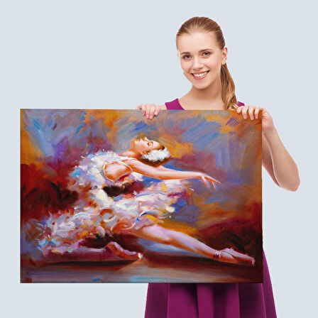 Balerin Kadın Yağlıboya Görünümlü Kanvas Tablo, Sanat Evi Dedoru-5026