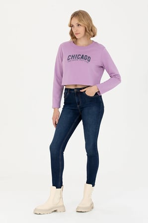 Kadın  Bisiklet Yaka Sweatshirt 50271650-VR049