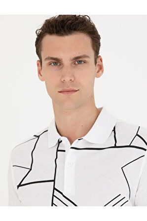 Beyaz Slim Fit Polo Yaka Tişört 50273579-VR013