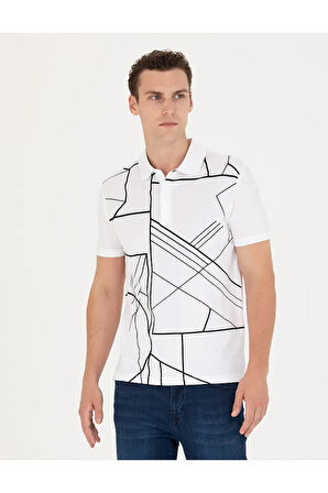 Beyaz Slim Fit Polo Yaka Tişört 50273579-VR013