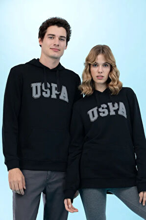 Siyah Kapüşonlu Basic Sweatshirt 50273736-vr046