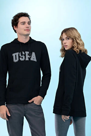 Siyah Kapüşonlu Basic Sweatshirt 50273736-vr046
